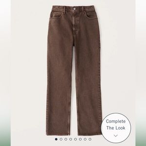NWT Abercrombie Ultra High Rise 90s Straight Jean Brown size 26 regular